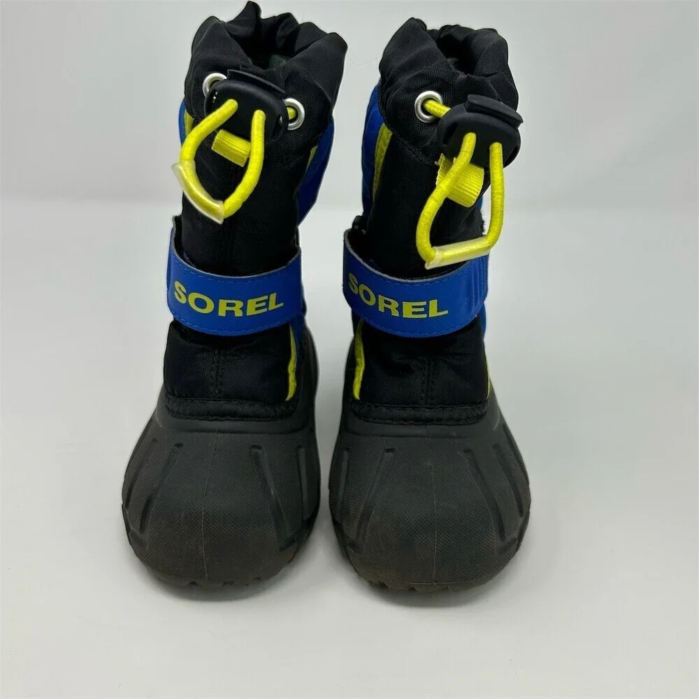 SOREL Youth Flurry Boys Snow Boots Blue/Black Waterproof Insulated Winter Size 5